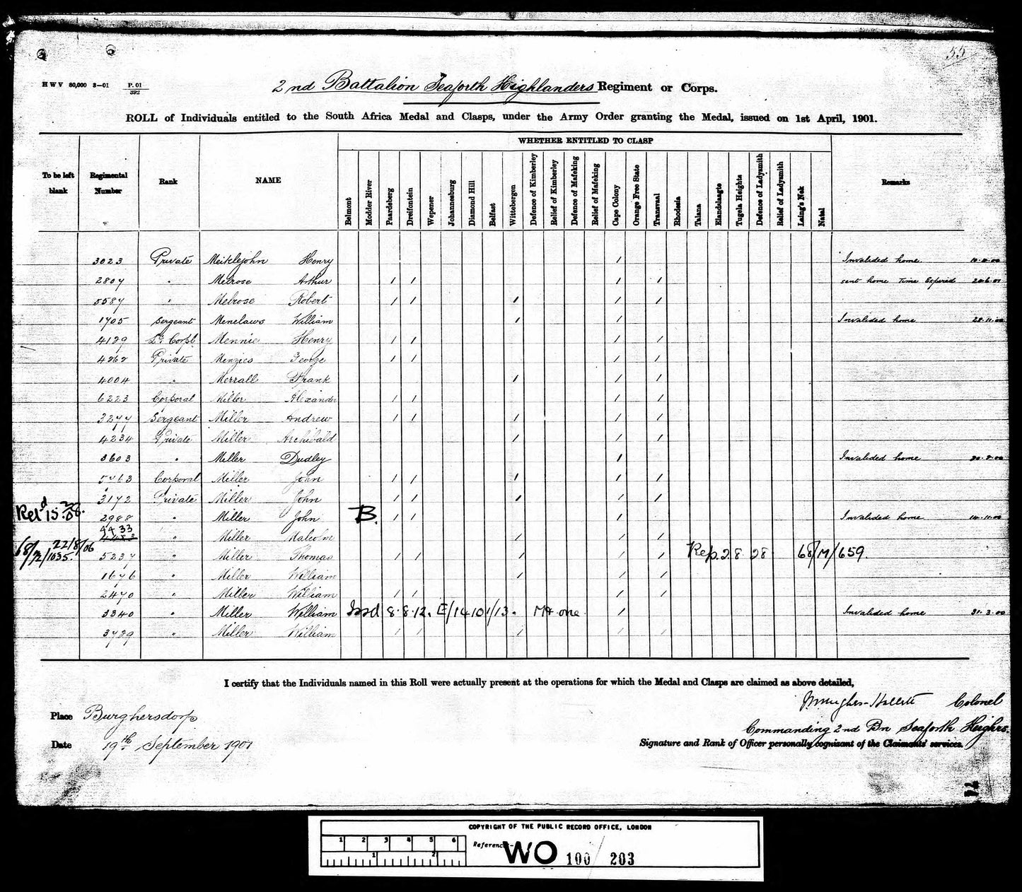 Seaforth Highlanders - Boer War Queen's & King's South Africa Medals - From Edinburgh
