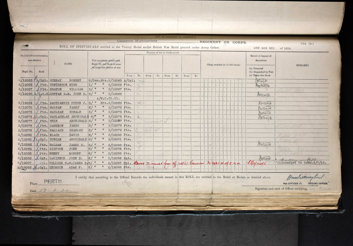 Cameron Highlanders PIPER WW1 Medal Trio 1914 Christmas Tin from Girvan, Ayr