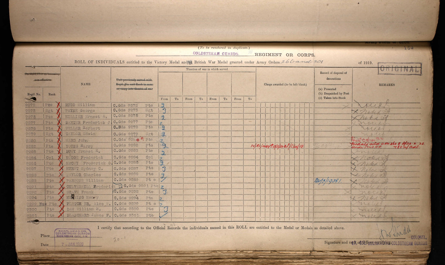 Coldstream Guards - Twice Wounded in Action - 1914 Mons Star Victory Medal - Crook, Durham