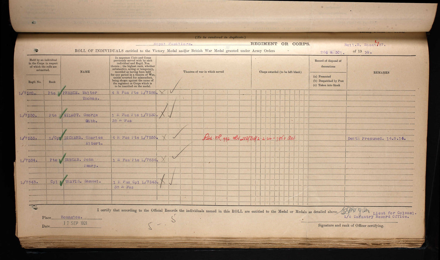 1st Royal Fusiliers (London Regiment) x2 WIA 1914, 1916 Medal Trio WW1 1914 Star