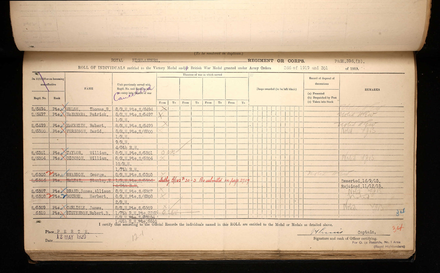 Black Watch (Royal Highlanders) - WW1 Medal Trio and Soldier's Pocket Bible