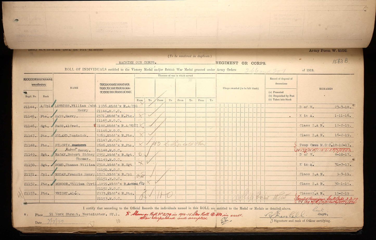 7th Middlesex Regiment KIA Ypres 1917 Machine Gun Corps MGC WW1 Medal Trio