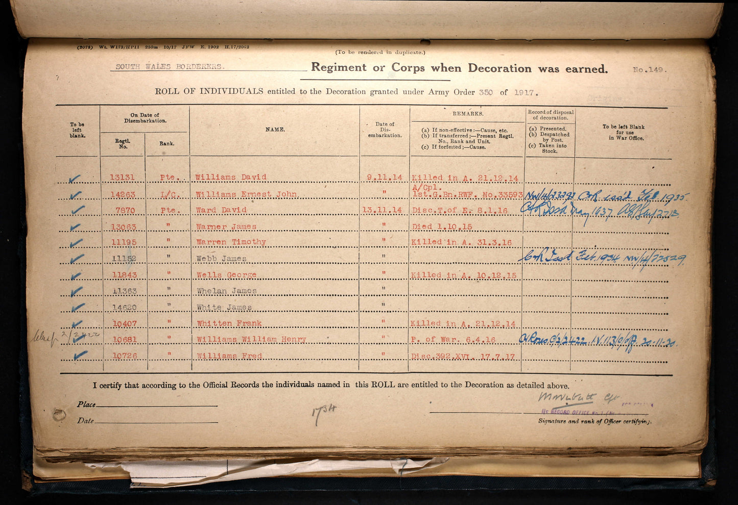 South Wales Borderers - 1914 Mons Star Medal Trio - Winterbourne Abbas, Dorset