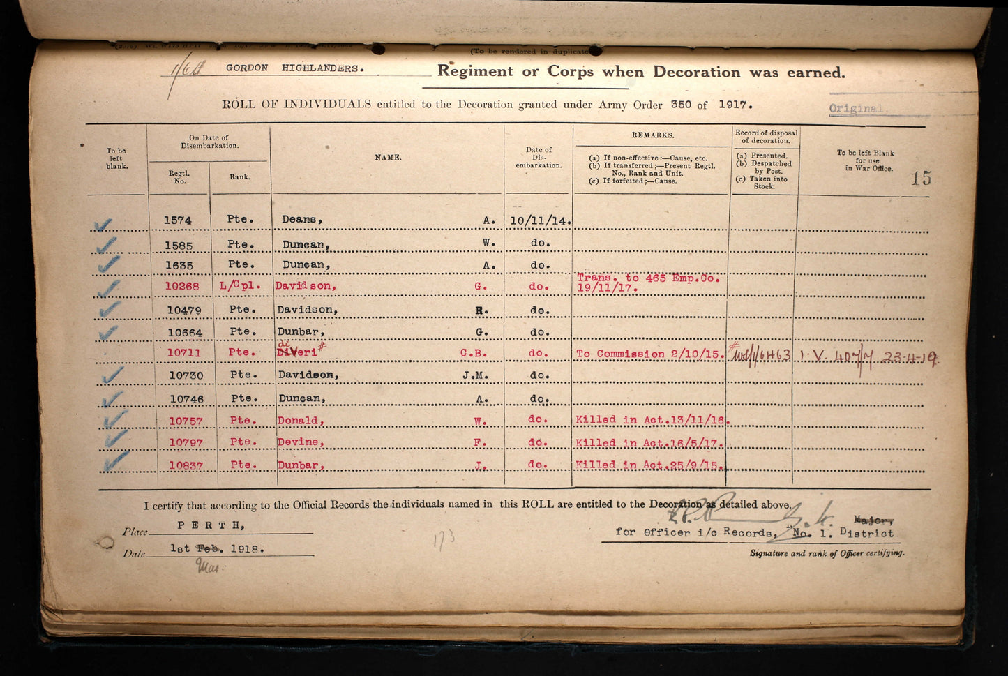 6th Gordon Highlanders - Wounded in Action 1916 - WW1 1914 Mons Star Medal Trio - From Huntly