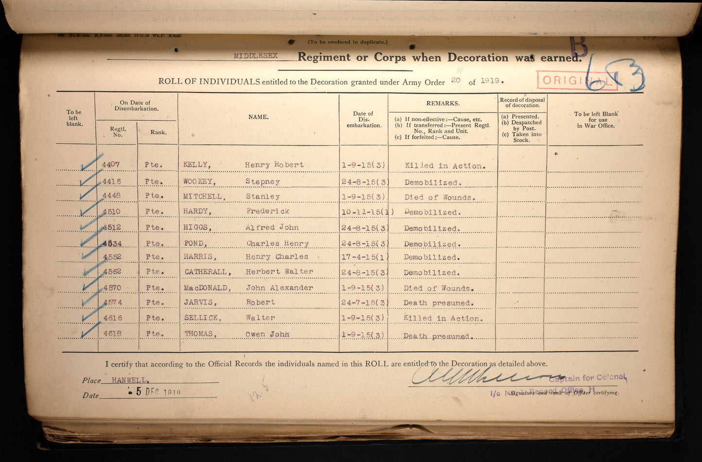 8th Middlesex Regiment KIA Somme 1916 Served Egypt WW1 Medal Trio from Fulham