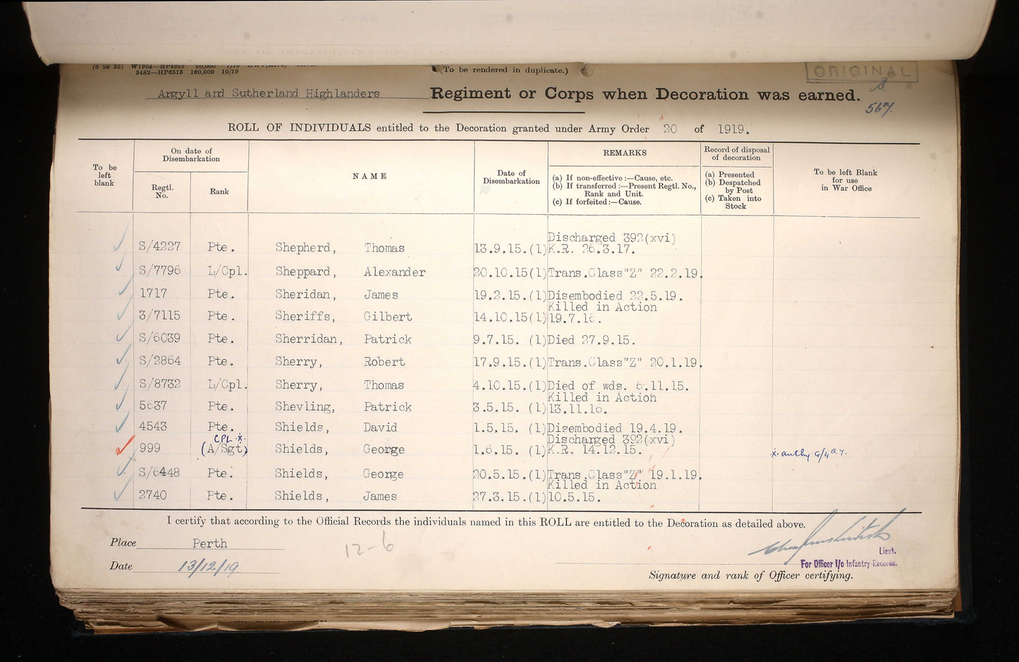 Argyll & Sutherland Highlanders - Killed in Action Somme 1916 Delville Wood - WW1 Medal Trio - From Aberdeen,