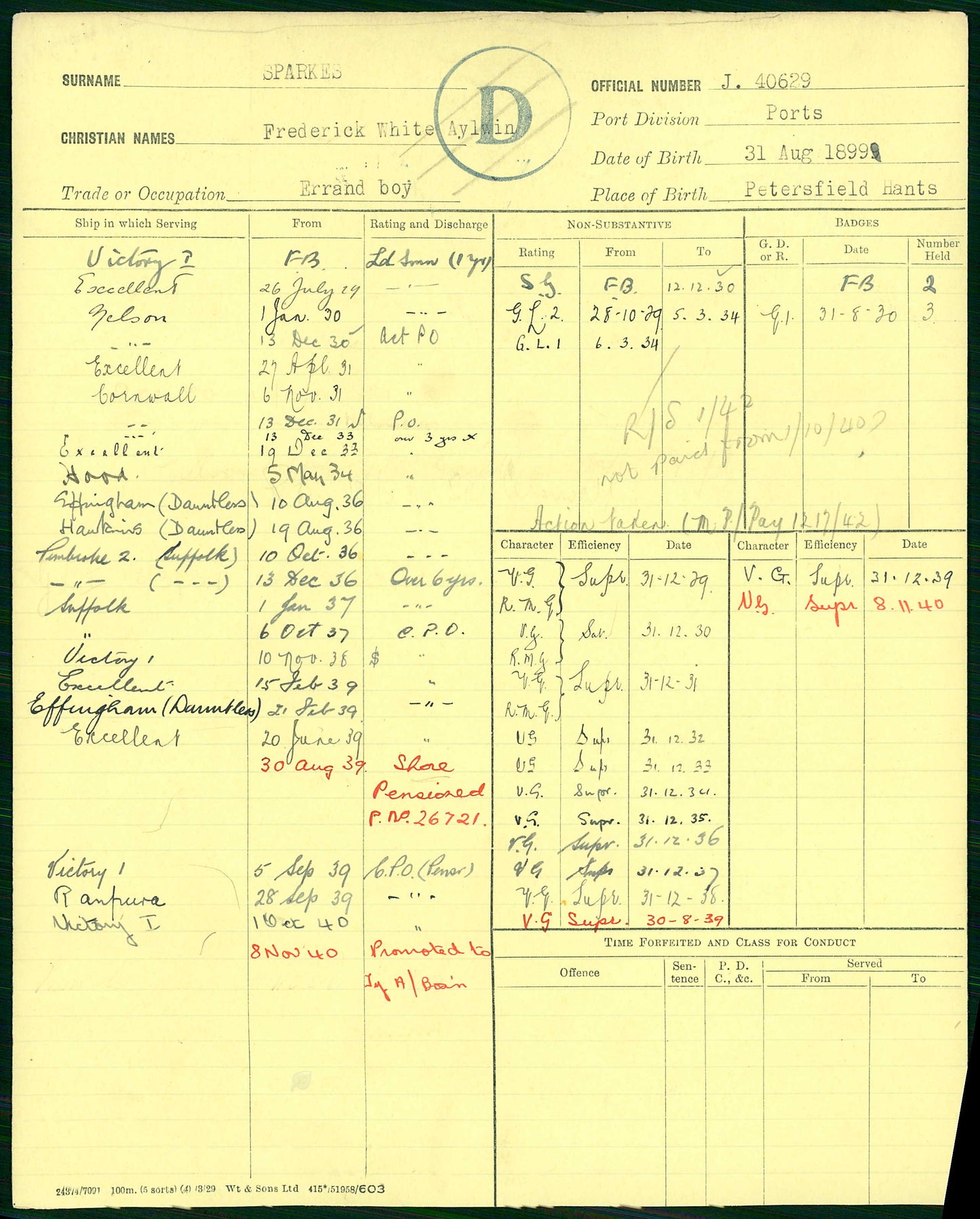 Royal Navy Long Service Medal Group Served WW2 from Petersfield, Hampshire