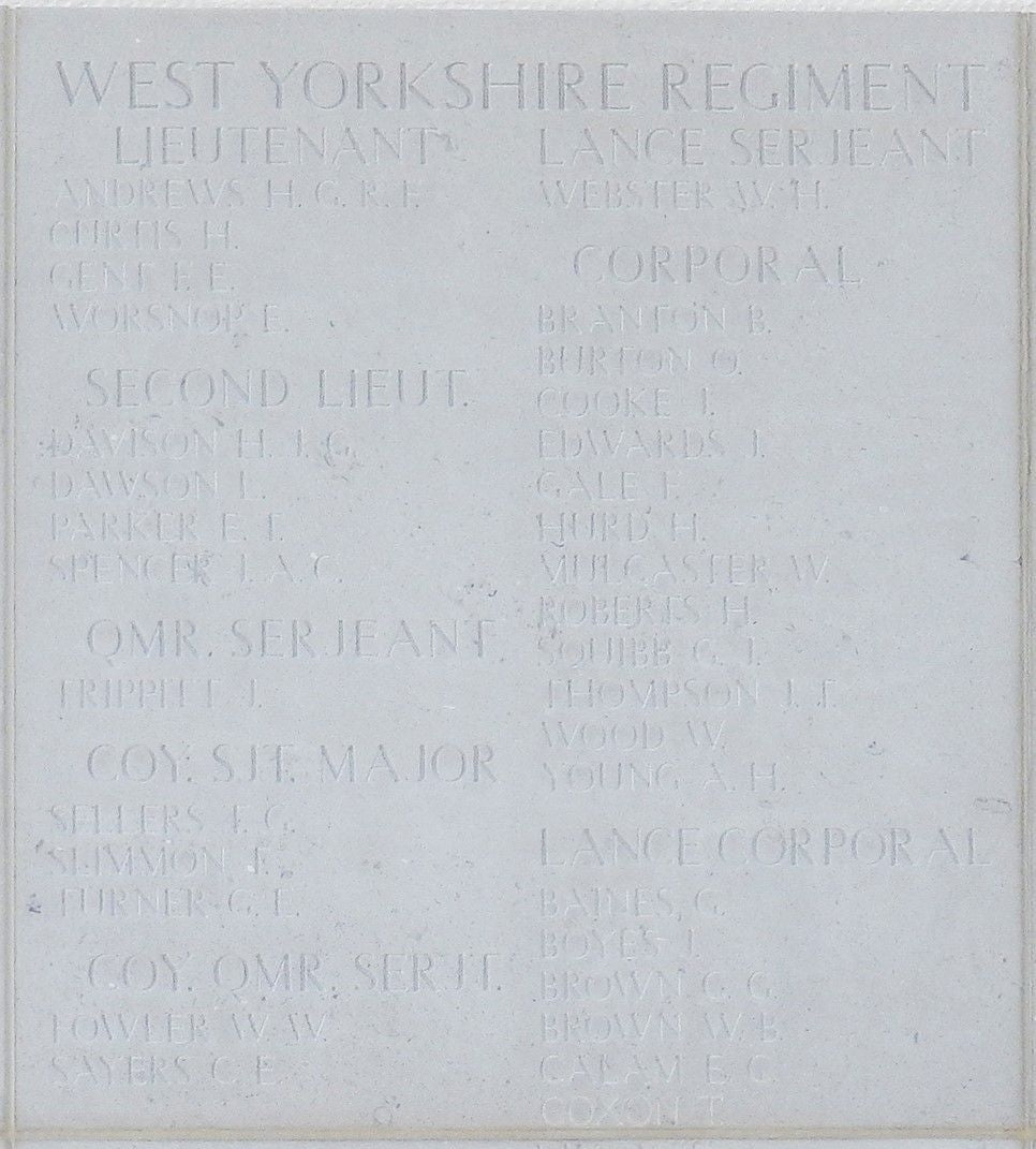 9th West Yorkshire Regiment - Company Sergeant-Major Killed in Action Gallipoli 1915 - Memorial Plaque