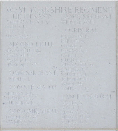 9th West Yorkshire Regiment - Company Sergeant-Major Killed in Action Gallipoli 1915 - Memorial Plaque