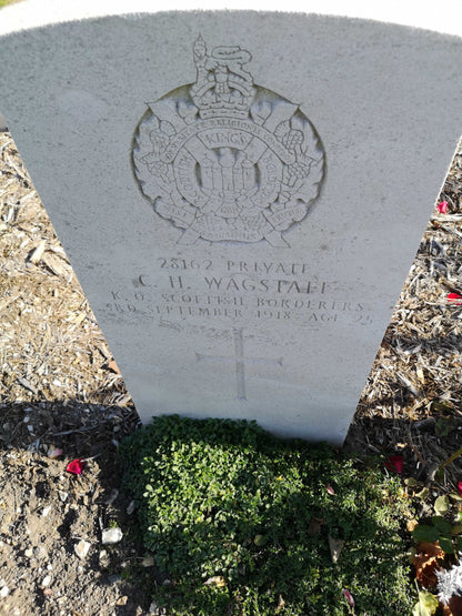 King's Own Scottish Borderers Died Wounds 1918 British Medal Pair WW1 Leicester