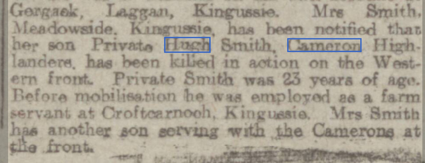 4th Bn. Cameron Highlanders KIA 1917 WW1 Medal Trio from Kincraig, Inverness-shire (BWM Renamed)