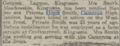 4th Bn. Cameron Highlanders KIA 1917 WW1 Medal Trio from Kincraig, Inverness-shire (BWM Renamed)
