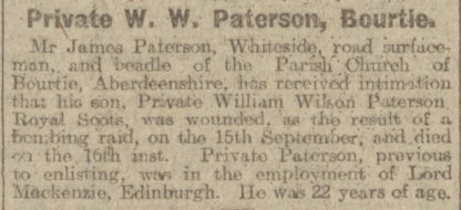 5th Bn. Royal Scots – Died of Wounds in Bombing Trench Raid 1916 – WW1 Medal Pair – From Bourtie, Inverurie