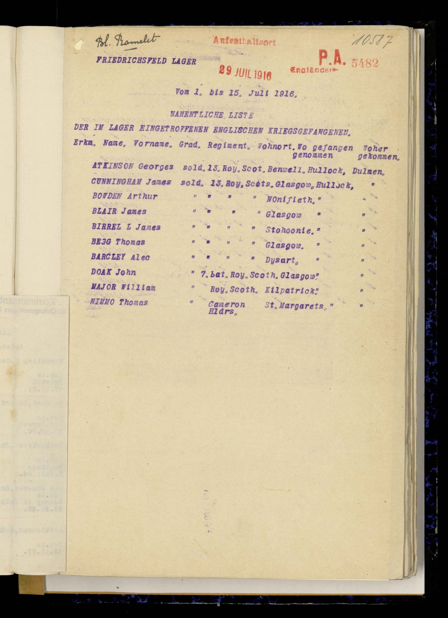 6th Cameron Highlanders POW 1916 British WW1 Medal Trio L/Cpl. Nimmo Edinburgh