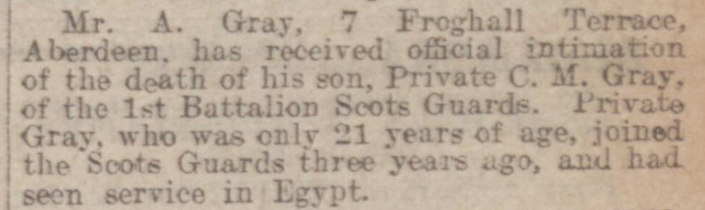 Scots Guards - Killed in Action 1914 - Mons 1914 Star Medal Trio - From Aberdeen