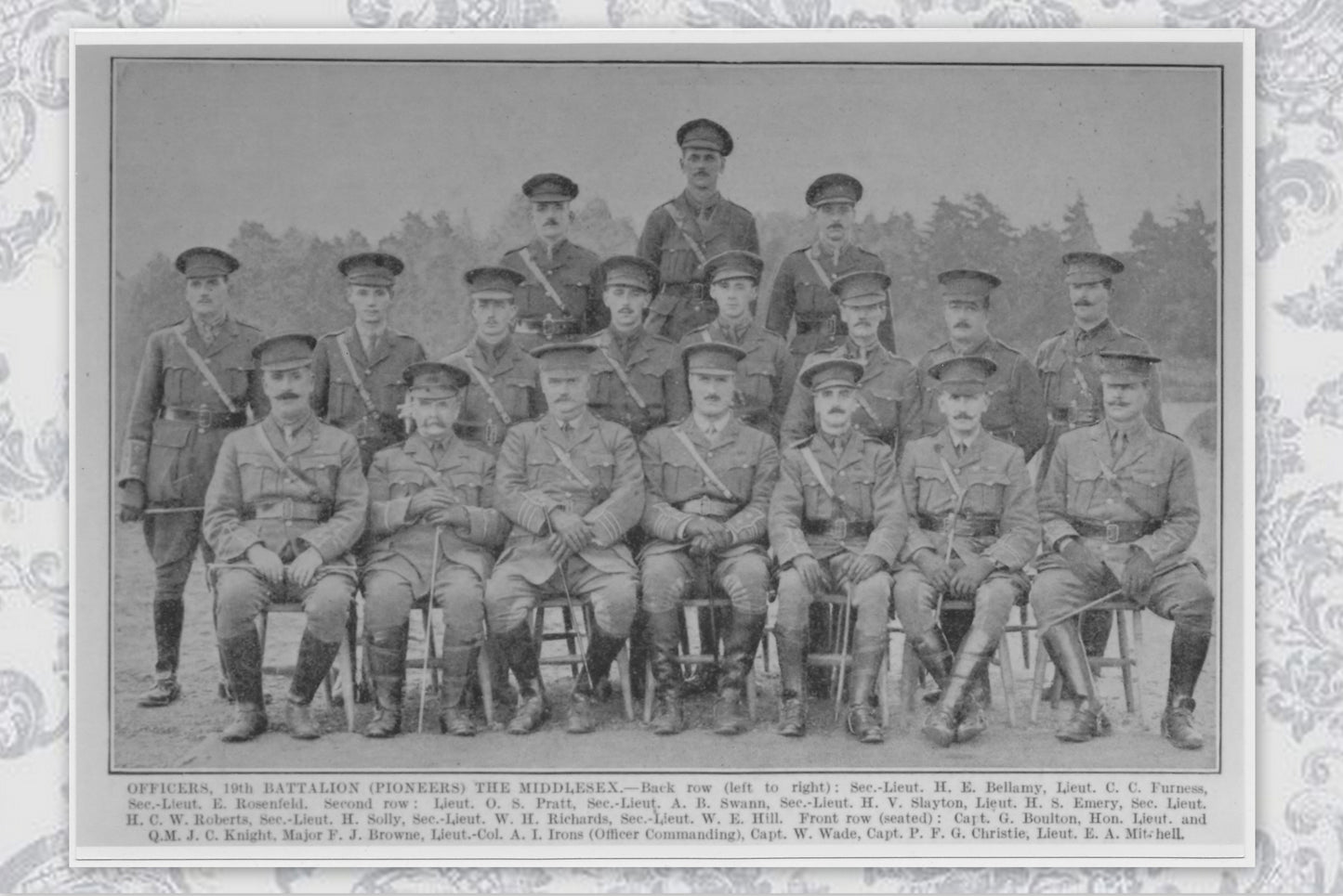 19th Middlesex Regiment Mentioned in Despatches WIA Captain & QM WW1 Medal Pair