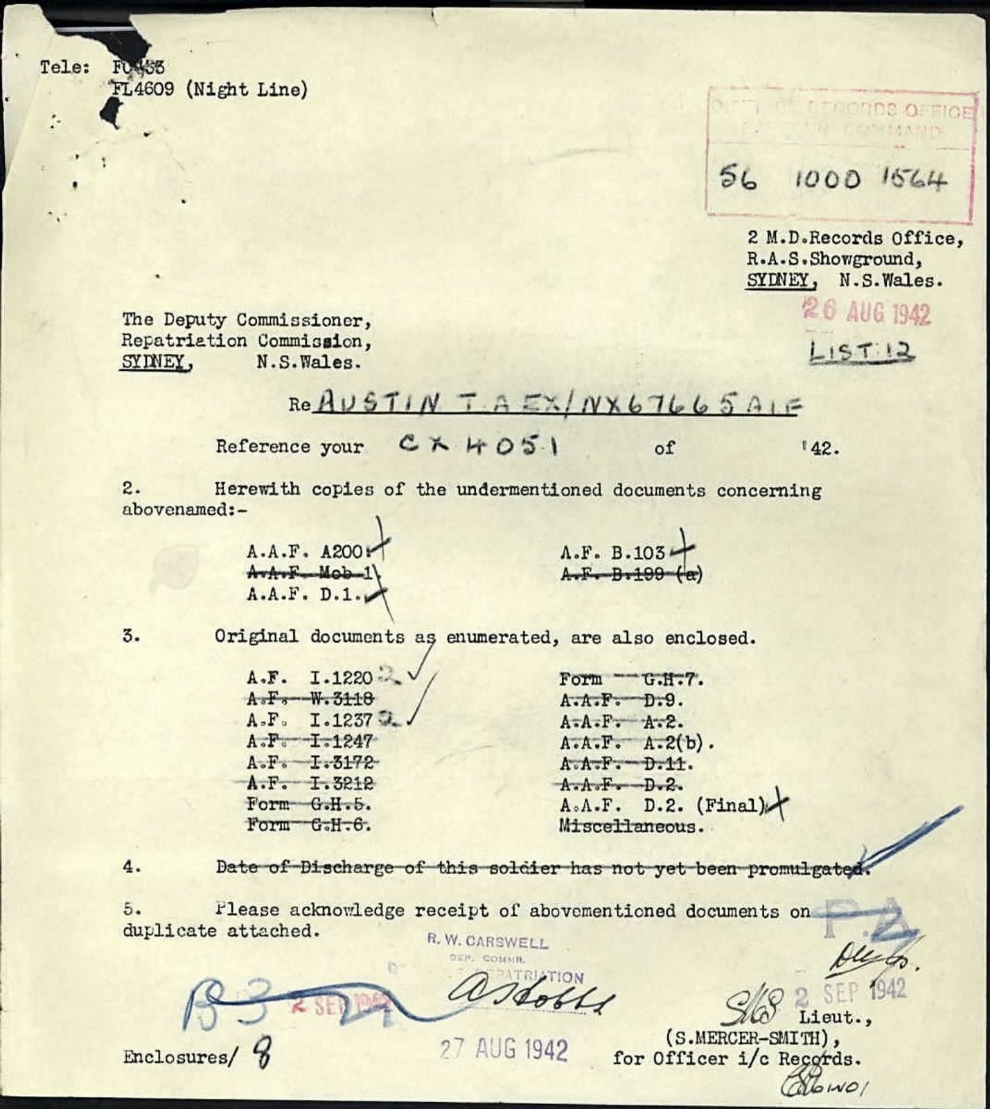 WW2 Australia Service Medal 1939–45 1 Ordnance Workshop Company Africa India