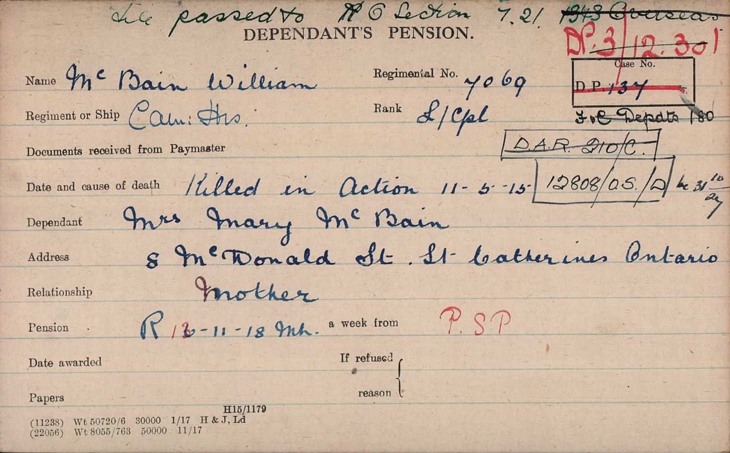 Cameron Highlanders KIA Second Ypres 1915 WW1 Victory Medal from Ardclach Nairn