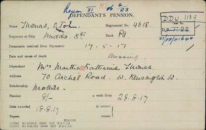 8th Middlesex Regiment KIA Somme 1916 Served Egypt WW1 Medal Trio from Fulham