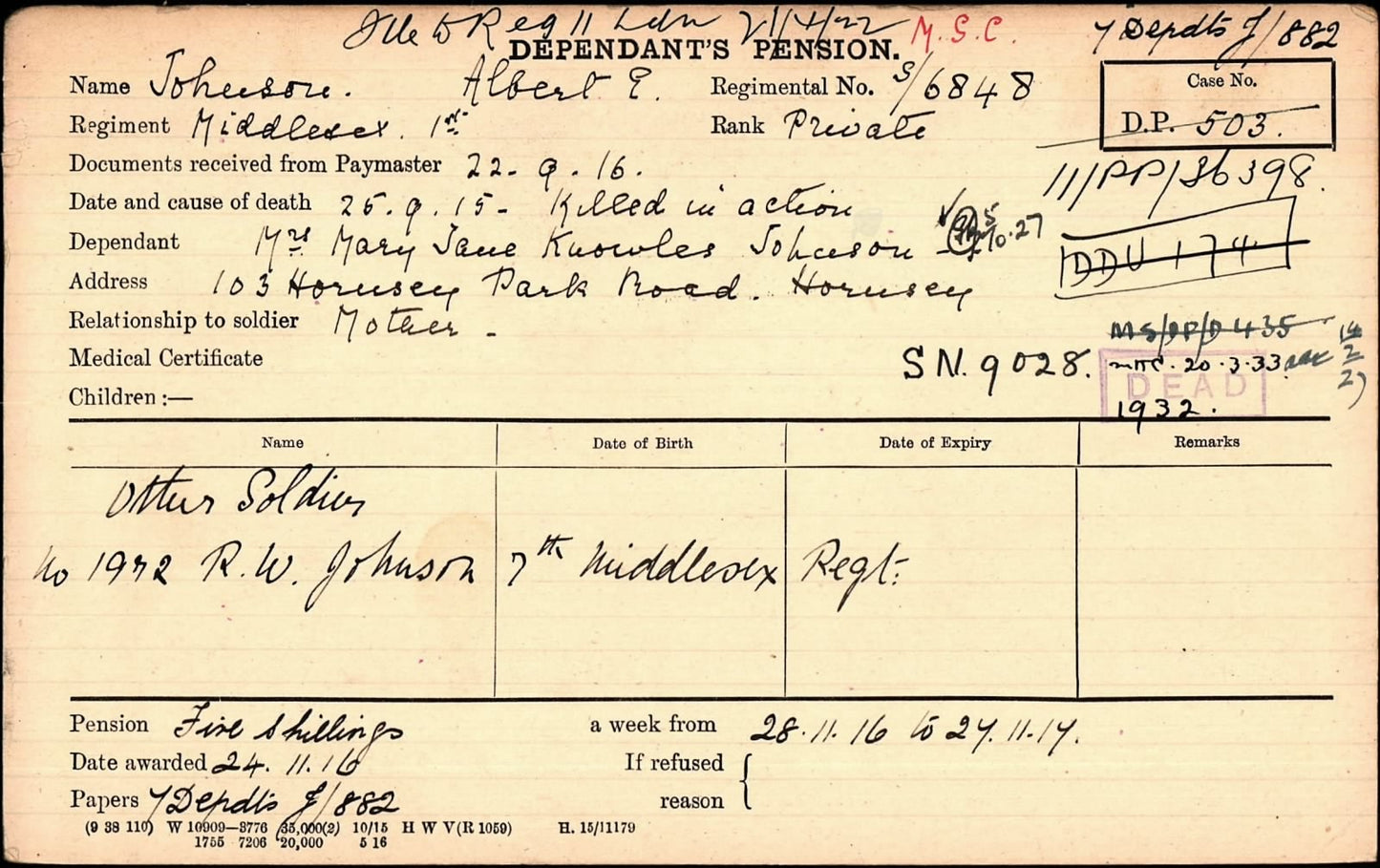 Middlesex Regiment KIA Loos 1915 WW1 1914 Mons Medal Trio Memorial Plaque Scroll