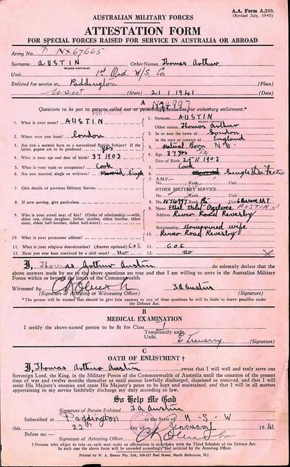 WW2 Australia Service Medal 1939–45 1 Ordnance Workshop Company Africa India