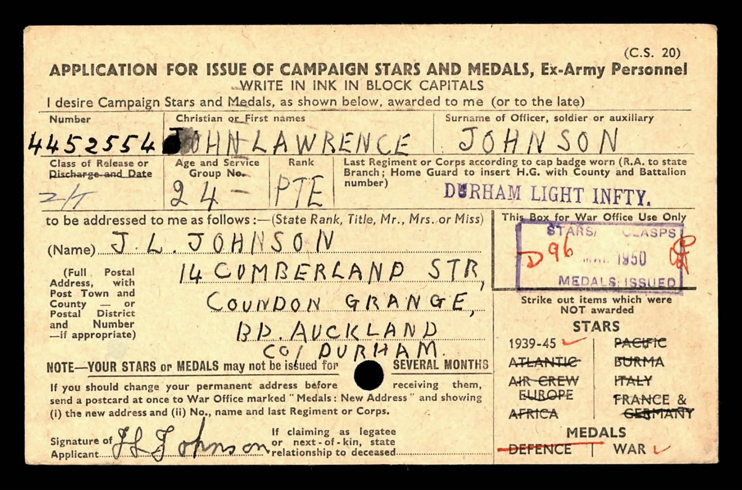 Durham Light Infantry Prisoner of War 1940 POW British WW2 Medal Group Co Durham