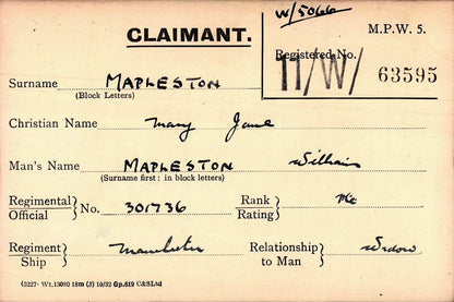 8th Bn. Manchester Regiment - Died of Wounds 1918 - WW1 Victory Medal - From Manchester