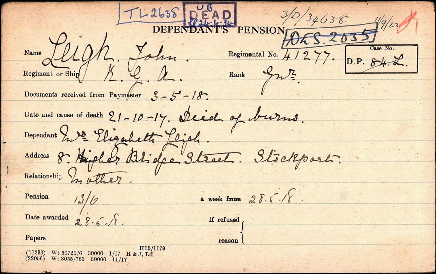 Royal Garrison Artillery Died of Wounds 1917 British WW1 Medal Trio Stockport