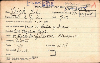 Royal Garrison Artillery Died of Wounds 1917 British WW1 Medal Trio Stockport
