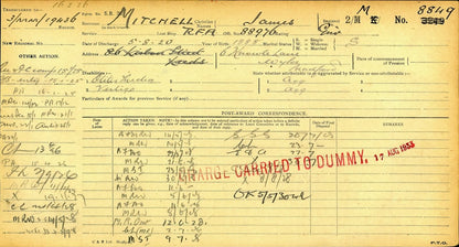 Royal Field Artillery - WW1 Medals - Rodley Leeds - Late West Riding Regiment - Victory Medal Returned