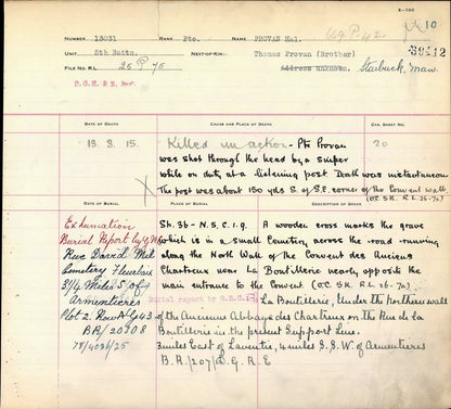 5th Canadian Infantry KIA by Sniper 1915 British War Medal WW1 Paisley Scotland