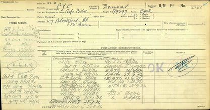Rifle Brigade WIA 1917 British WW1 Medal Trio L/Cpl. Pye Birmingham