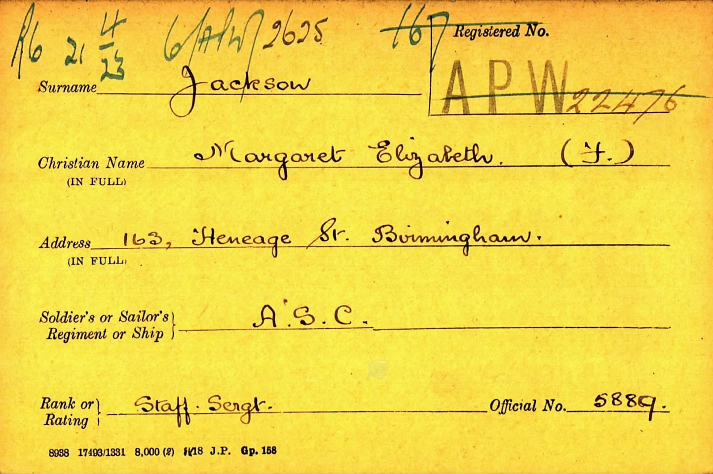 Army Service Corps - Died Wounds 1915, attd 28th Division Field Ambulance, RAMC - Birmingham - WW1 Medals