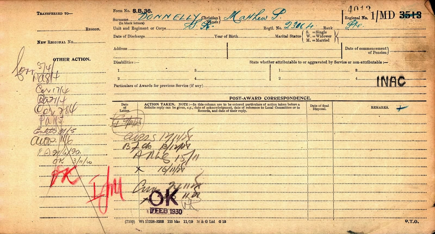 Scottish Rifles (Cameronians) - WW1 Military Medal Gallantry Group - From Paisley - Possibly POW
