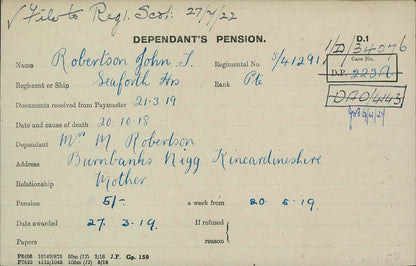 2nd Bn. Seaforth Highlanders - Killed in Action 1918 - WW1 Medal Pair - Late Gordon Highlanders - From Belhelvie, Aberdeen
