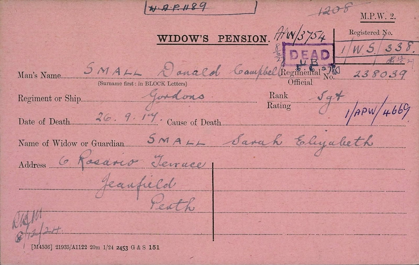 Gordon Highlanders KIA 1917 late 6th Black Watch WW1 British War Medal got TFEM