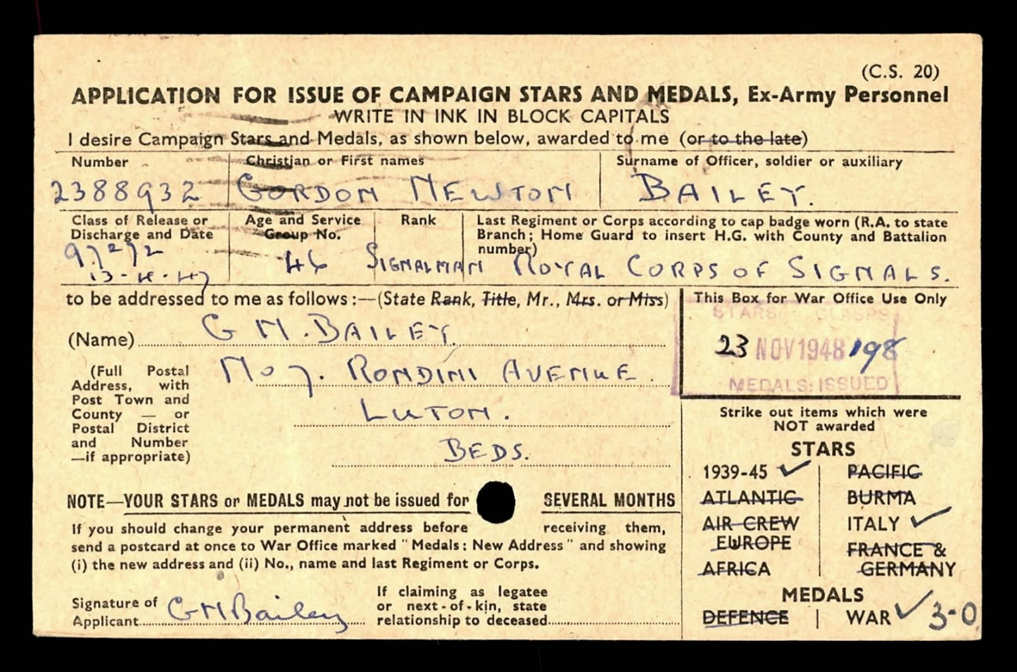 Royal Engineers Royal Signals Father & Son WW1 WW2 Medal Group Palestine Luton