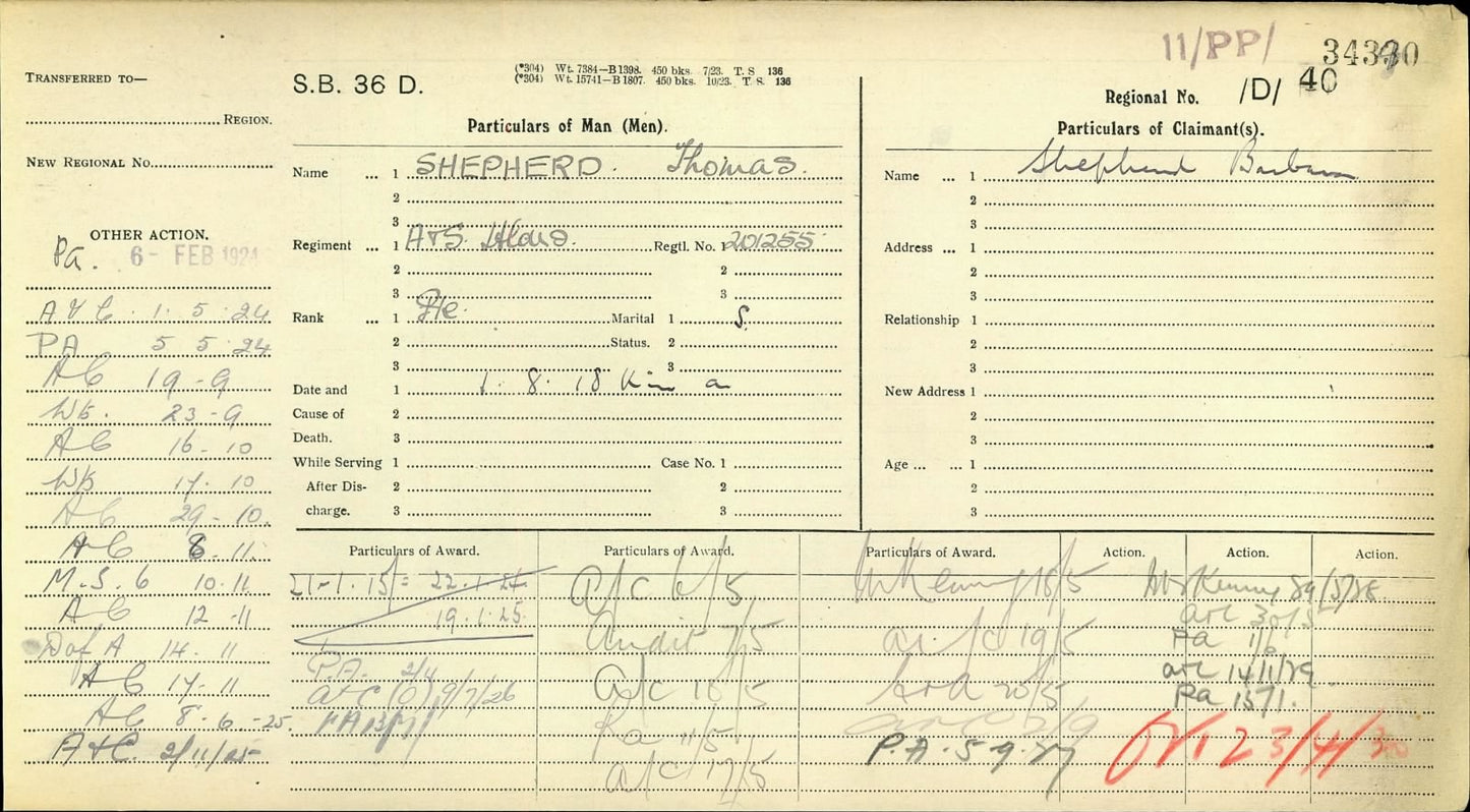Argyll & Sutherland Highlanders - Killed in Action 1918 - WW1 Medal Pair - From Hamilton