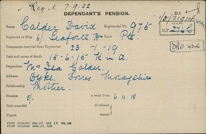 6th Bn. Seaforth Highlanders - Killed in Action Festubert 1915 - WW1 Medals - From Dyke, Forres, Morayshire