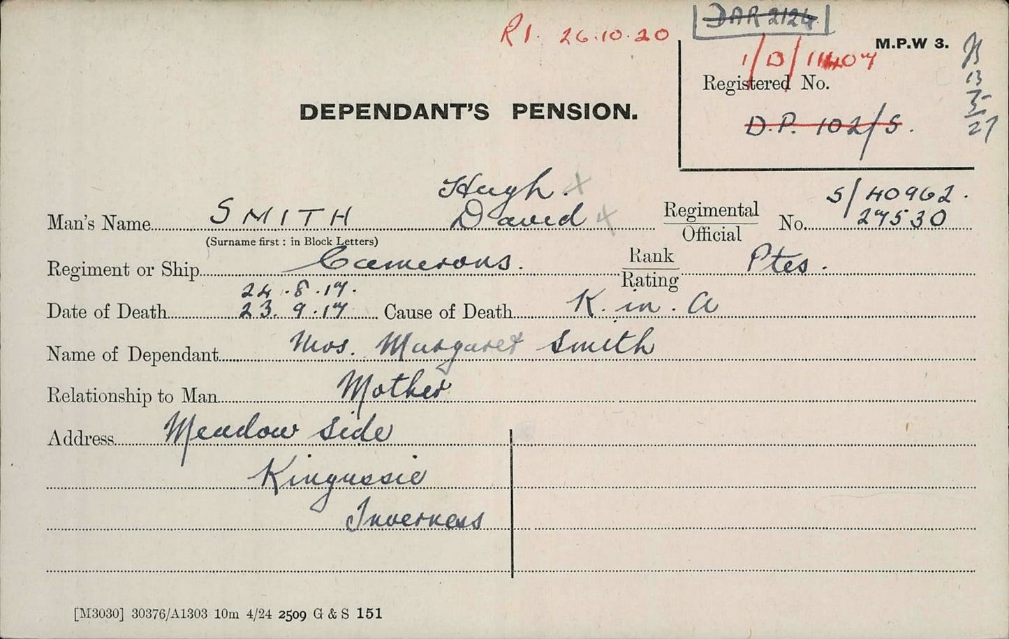 4th Bn. Cameron Highlanders KIA 1917 WW1 Medal Trio from Kincraig, Inverness-shire (BWM Renamed)
