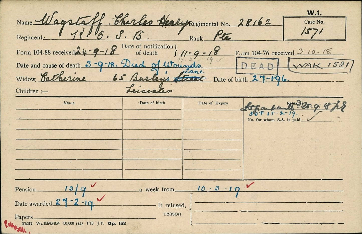 King's Own Scottish Borderers Died Wounds 1918 British Medal Pair WW1 Leicester