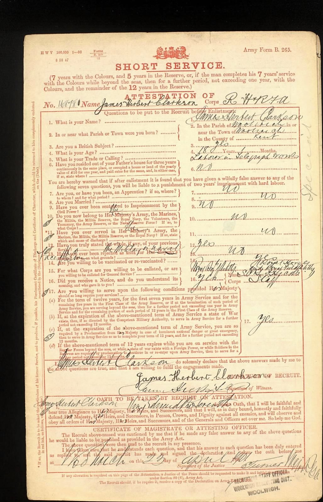 5th Bn. The Buffs (East Kent Regiment) - Died Iraq 1917 - Memorial Plaque - From Woolwich, London