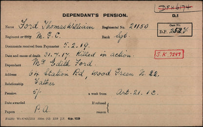 7th Middlesex Regiment KIA Ypres 1917 Machine Gun Corps MGC WW1 Medal Trio