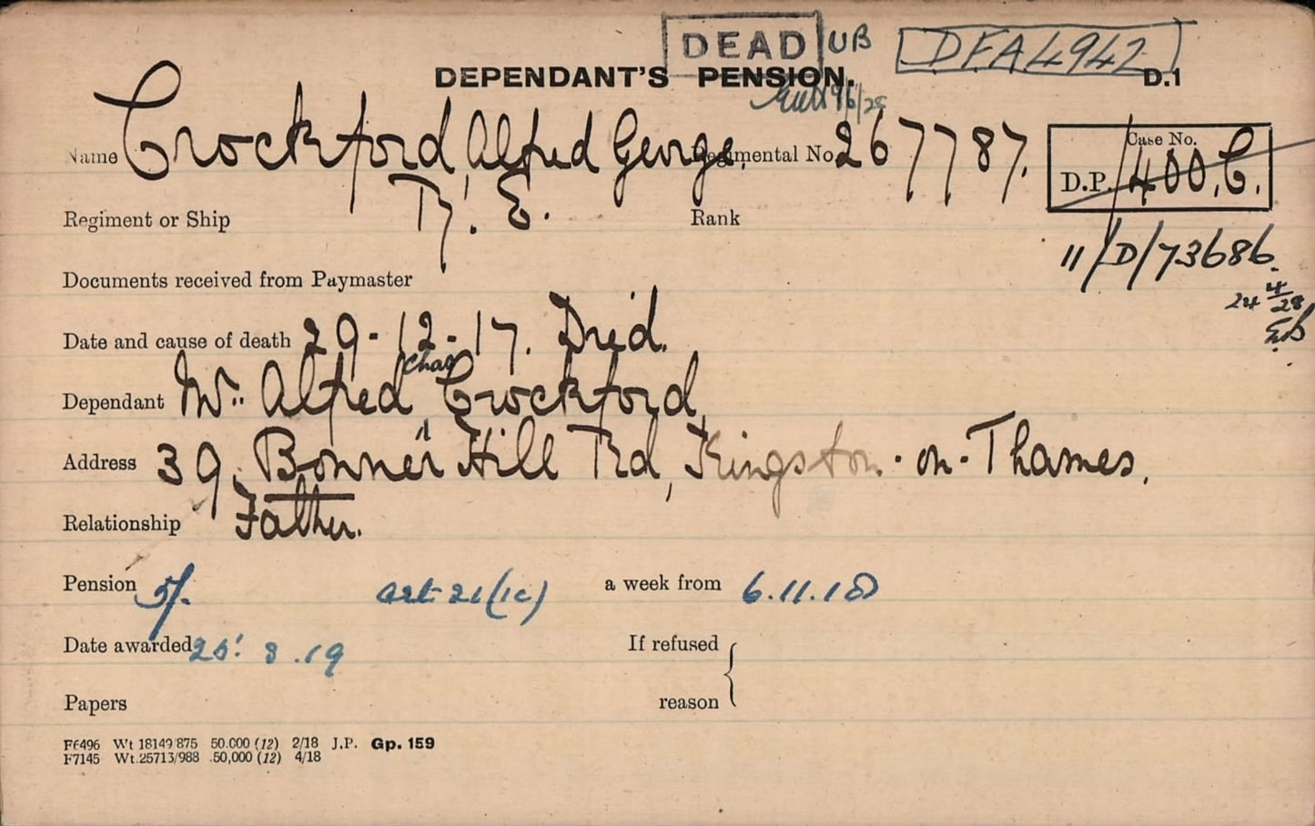 Royal Engineers Died German East Africa 1917 (Tanzania) WW1 Medals Father's ISM