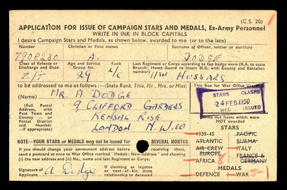 Family Medals Middlesex Regiment Hong Kong POW Died Japan WW2 Grenadier Guards