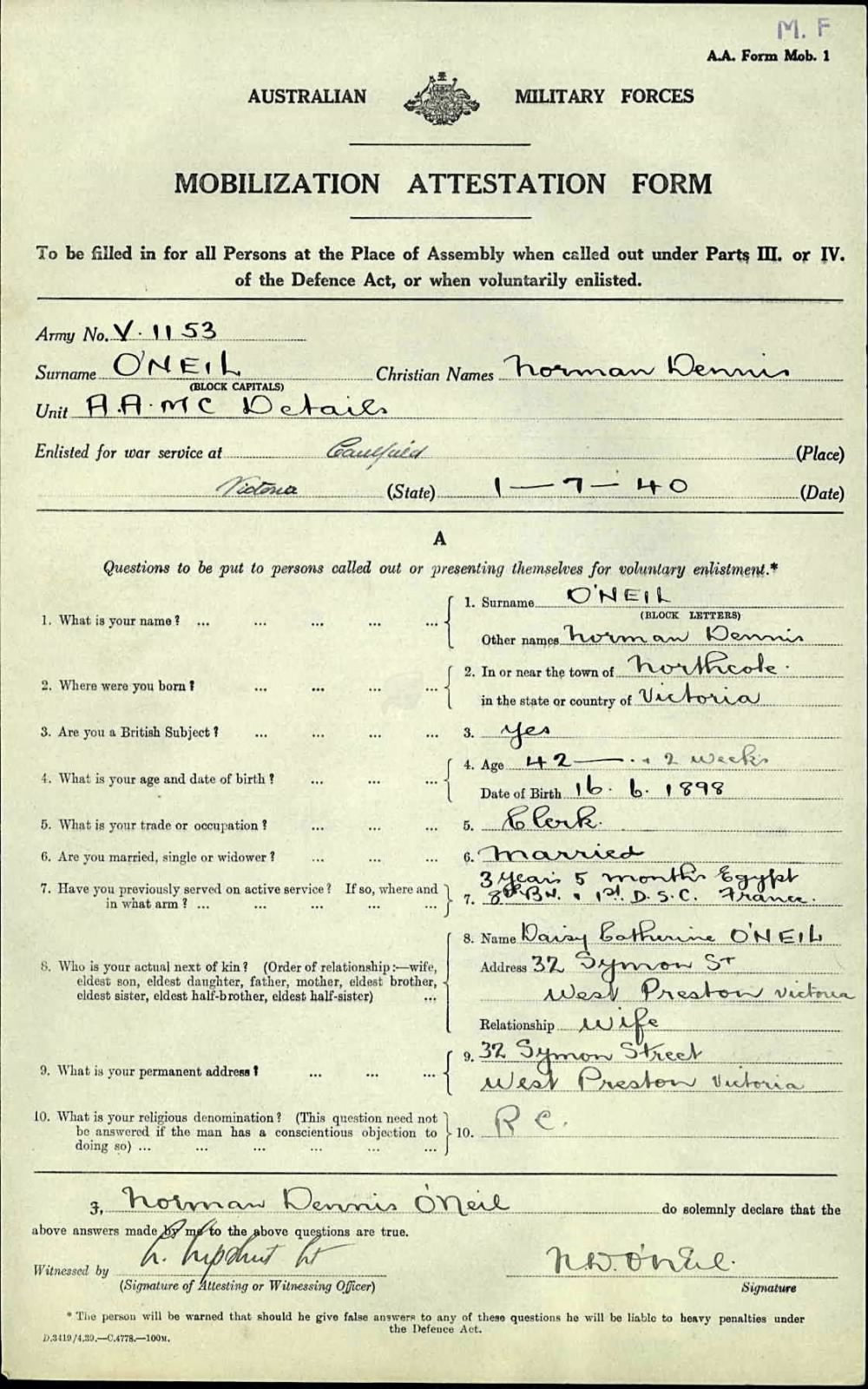 WW2 Australia Service Medal 1939–45 Died 1943 Army Medical Corps WW1 WIA 1917