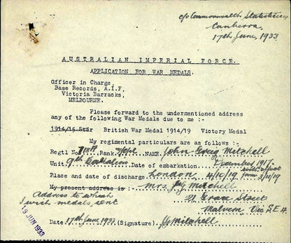 Husband & Wife from Scotland WW2 Australian Service Medals WIA WW1 9th AIF BWM