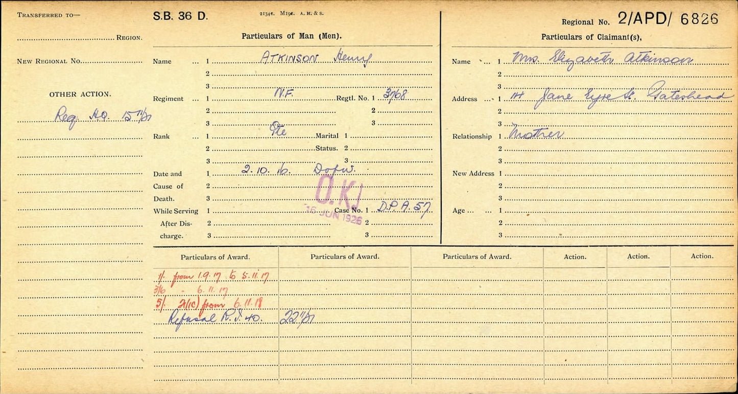 Northumberland Fusiliers DOW Somme 1916 1914-15 Star WW1 Medal Gateshead-on-Tyne