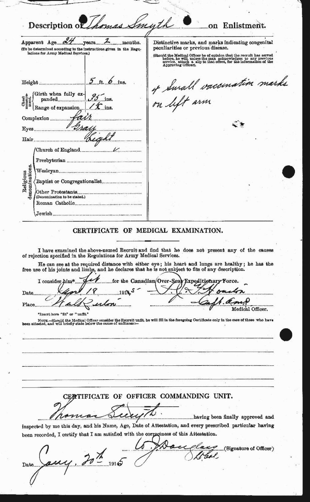 1st Bn Canadian Expeditionary Force KIA 1916 CEF WW1 1914-15 Star Medal Hebburn