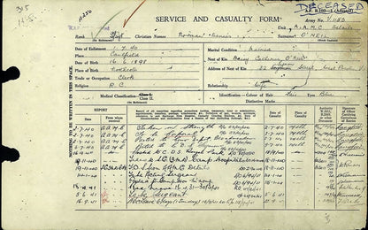 WW2 Australia Service Medal 1939–45 Died 1943 Army Medical Corps WW1 WIA 1917